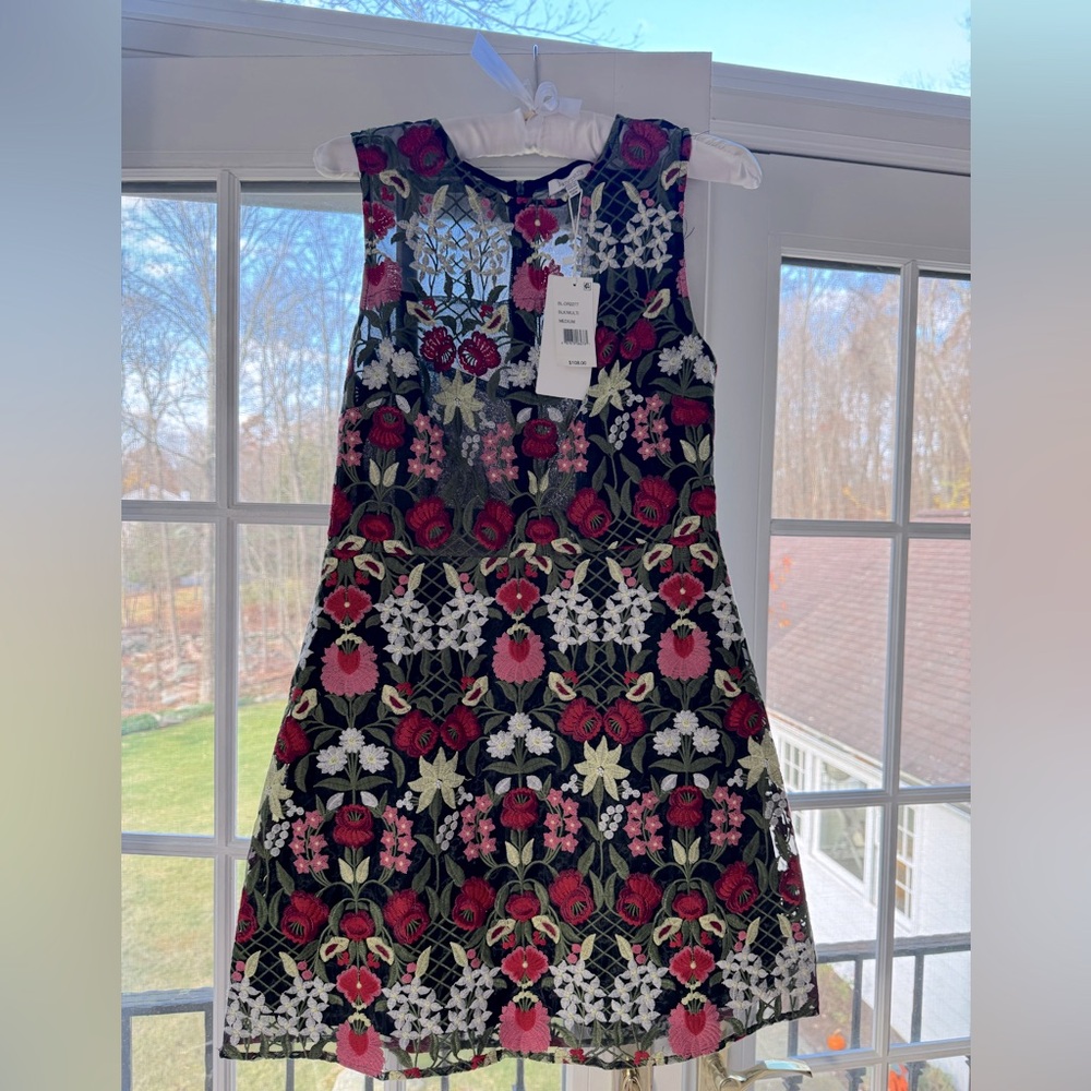Lucy Paris Embroidery Floral Dress Size Medium
